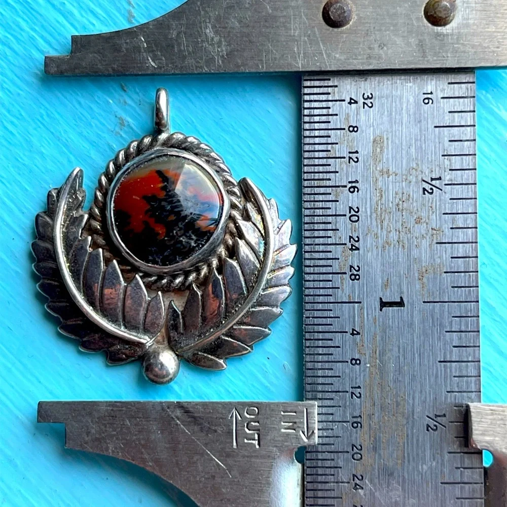 Picture Jasper & Sterling Navajo Pendant